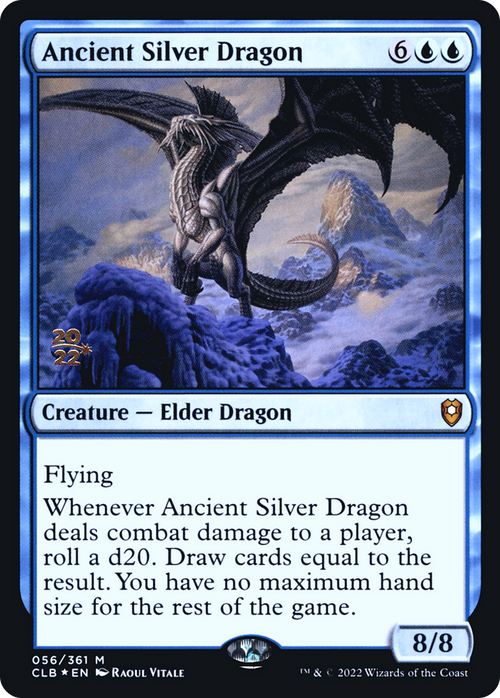 Ancient Silver Dragon (PRE-056) - Battle for Baldur's Gate Promos Foil
