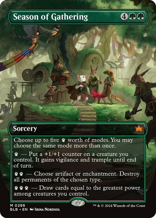 Season of Gathering (Borderless) (BLB-286) - Bloomburrow: (Showcase)