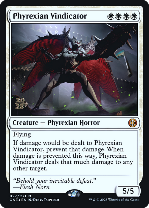 Phyrexian Vindicator (PRE-027) - Phyrexia: All Will Be One Promos Foil