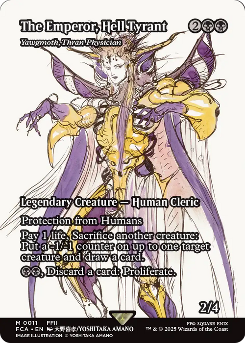 The Emperor, Hell Tyrant - Yawgmoth, Thran Physician (Showcase) (FCA-011) - FINAL FANTASY: Through the Ages / The Emperor, Hell Tyrant (Borderless) Foil