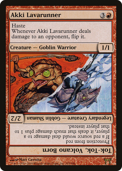 Akki Lavarunner // Tok-Tok, Volcano Born (CHK-153) - Champions of Kamigawa