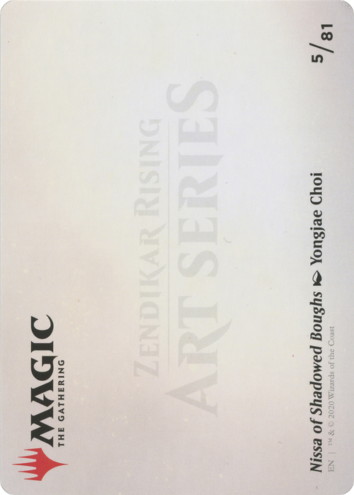 Nissa of Shadowed Boughs // Nissa of Shadowed Boughs (AZNR-005) - Zendikar Rising Art Series (Borderless) Foil