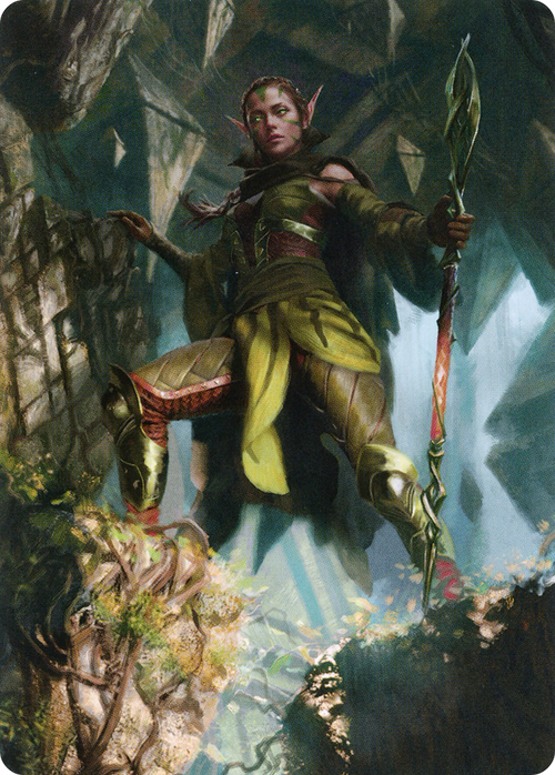 Nissa of Shadowed Boughs // Nissa of Shadowed Boughs (AZNR-005) - Zendikar Rising Art Series (Borderless) Foil