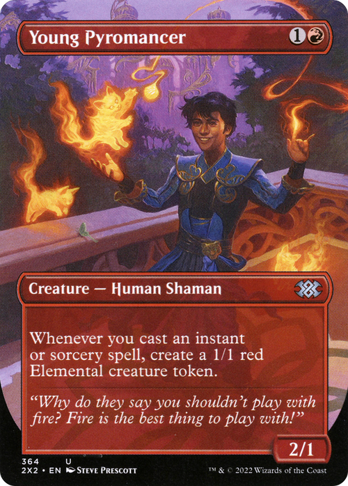 Young Pyromancer (Borderless) (2X2-364) - Double Masters 2022 Foil