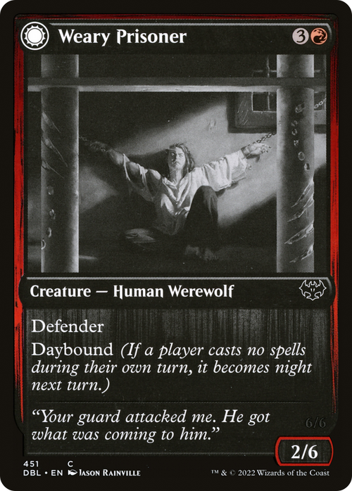 Weary Prisoner (DBL-451) - Innistrad: Double Feature: (Double Faced Transform) Foil