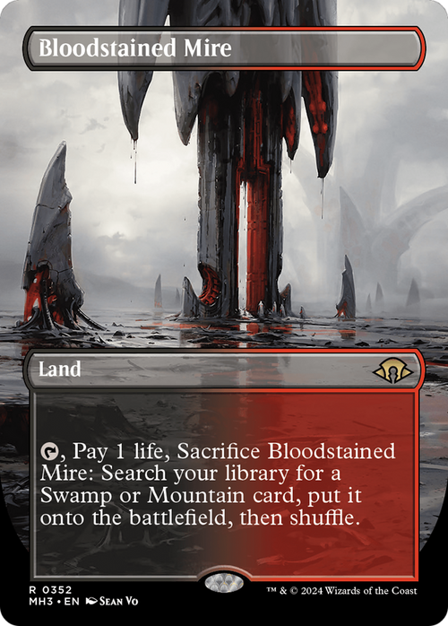 Bloodstained Mire (Borderless) (MH3-352) - Modern Horizons 3 Foil