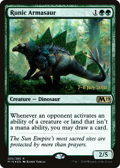 Runic Armasaur (PRE-200S) - Core Set 2019 Promos Foil