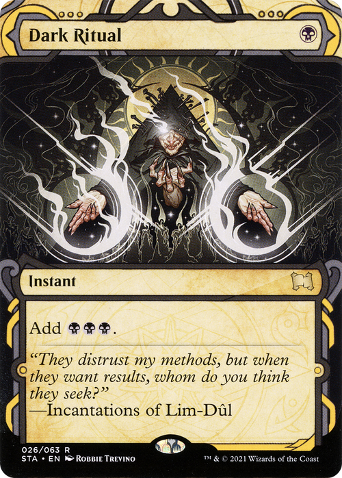 Dark Ritual (STA-026) - Strixhaven Mystical Archive: (Showcase) (Borderless) Etched Foil