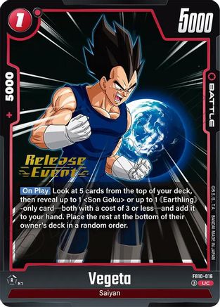 Vegeta - FB10-016 (FB10-016) - Cross Force Release Event Cards