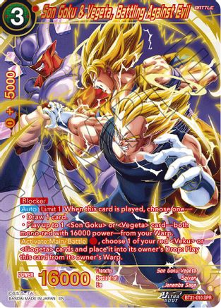 Son Goku & Vegeta, Battling Against Evil (SPR) (BT31-010) - Impact Beyond Dimensions Foil