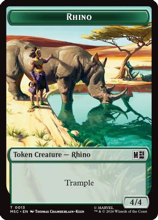 Rhino (0013) // Beast (0011) Double-Sided Token (MSC-13 // 11) - Commander: Marvel Super Heroes