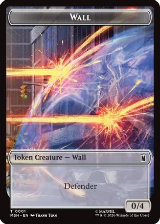 Wall // Alien Double-Sided Token (MSH-1 // 11) - Marvel Super Heroes Foil