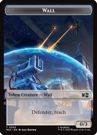 Wall (0003) // Merfolk (0006) Double-Sided Token (MSC-3 // 6) - Commander: Marvel Super Heroes