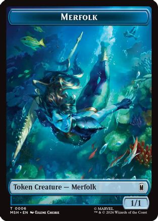 Merfolk // Doombot Double-Sided Token (MSH-6 // 18) - Marvel Super Heroes Foil