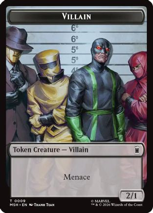 Villain // Treasure Double-Sided Token (MSH-9 // 22) - Marvel Super Heroes Foil
