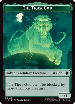 The Tiger God // Sturdy Shield Double-Sided Token (MSH-15 // 21) - Marvel Super Heroes Foil