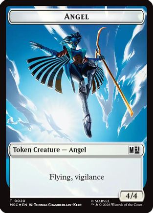 Angel (0020) // Vibranium (0031) Double-Sided Token (Surge Foil) (MSC-20 // 31) - Commander: Marvel Super Heroes Foil