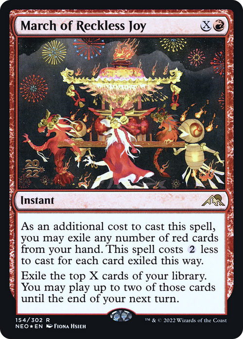 March of Reckless Joy (PRE-154) - Kamigawa: Neon Dynasty Promos Foil