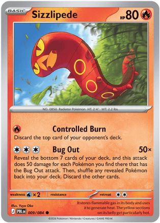 Sizzlipede 009  - Reverse Holofoil ME05 Pitch Black - Common