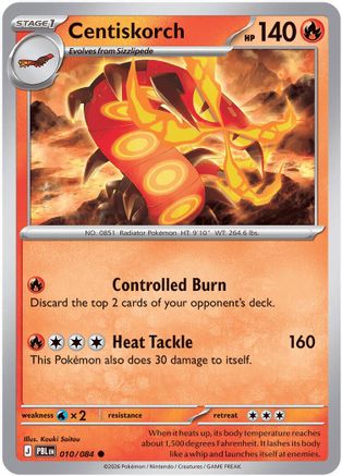 Centiskorch 010  - Reverse Holofoil ME05 Pitch Black - Common