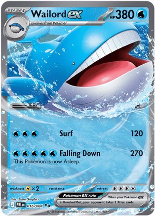 Wailord ex 016/084  - Holofoil ME05 Pitch Black - Double Rare