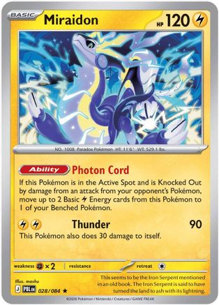 Miraidon 028  - Reverse Holofoil ME05 Pitch Black - Rare