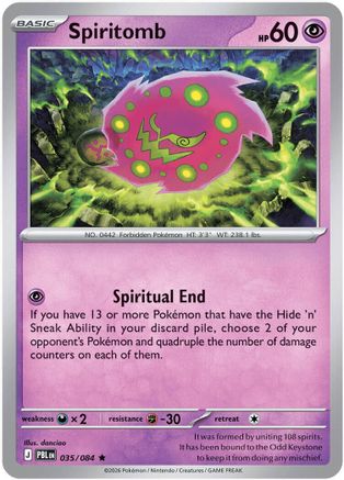 Spiritomb 035  - Reverse Holofoil ME05 Pitch Black - Rare