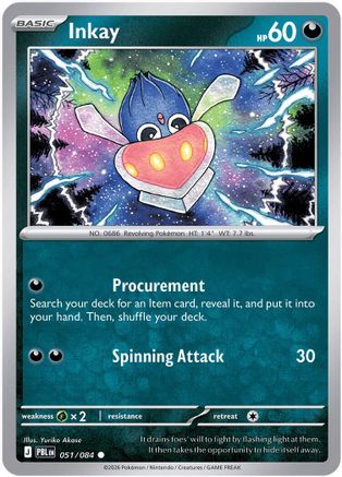 Inkay 051  - Reverse Holofoil ME05 Pitch Black - Common