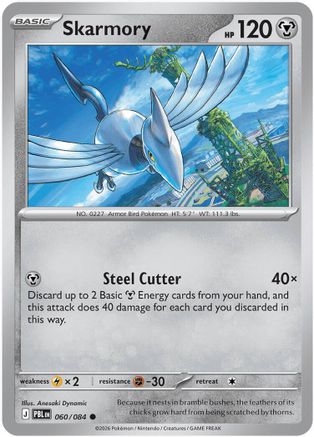 Skarmory 060  - Reverse Holofoil ME05 Pitch Black - Common