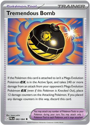 Tremendous Bomb 082/084  - Reverse Holofoil ME05 Pitch Black - Uncommon