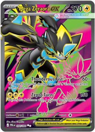Mega Zeraora ex 098/084  - Holofoil ME05 Pitch Black - Ultra Rare