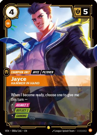 Jayce, Hammer in Hand (Alternate Art) (088a/166) - Vendetta Foil