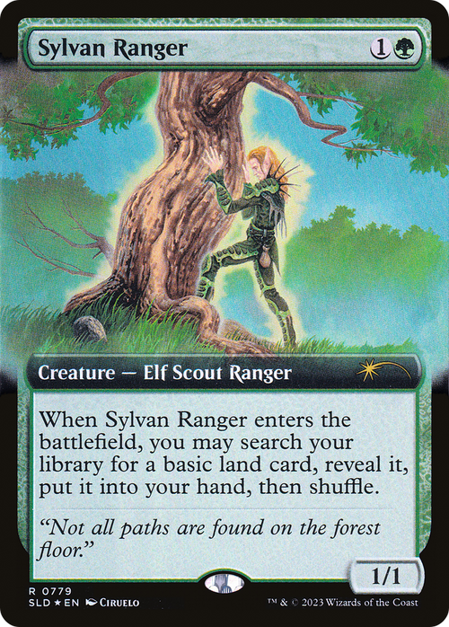 Sylvan Ranger (Extended Art) (SLD-779) - Secret Lair Drop: (Extended Art) Foil