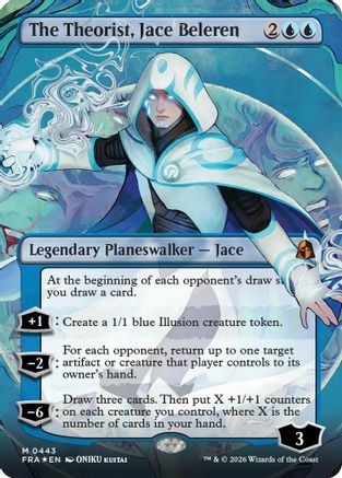 The Theorist, Jace Beleren (Borderless) (0443) (FRA-443) - Reality Fracture Foil