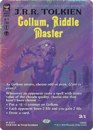Gollum, Riddle Master (Borderless) (Surge Foil) (HOB-277) - The Hobbit Foil