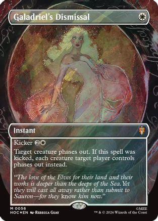 PRESALE - Galadriel's Dismissal (Borderless) (Surge Foil) (HOC-056) - The Hobbit: Eternal-Legal Foil