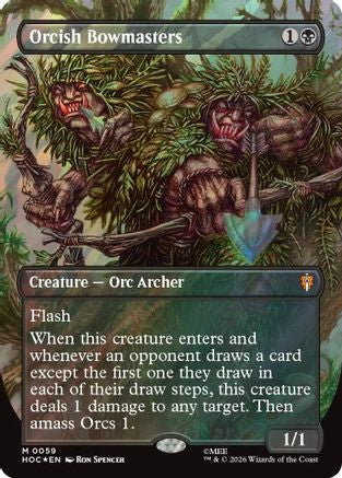 Orcish Bowmasters (Borderless) (Surge Foil) (HOC-019) - The Hobbit: Eternal-Legal Foil