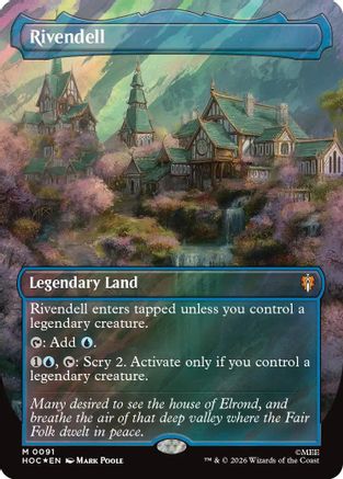 Rivendell (Borderless) (Surge Foil) (HOC-091) - The Hobbit: Eternal-Legal Foil