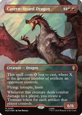 Cavern-Hoard Dragon (Borderless) (Surge Foil) (HOC-063) - The Hobbit: Eternal-Legal Foil