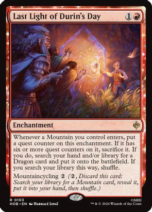 Last Light of Durin's Day (HOB-103) - The Hobbit