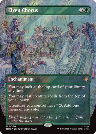 Elven Chorus (Borderless) (Surge Foil) (HOC-066) - The Hobbit: Eternal-Legal Foil