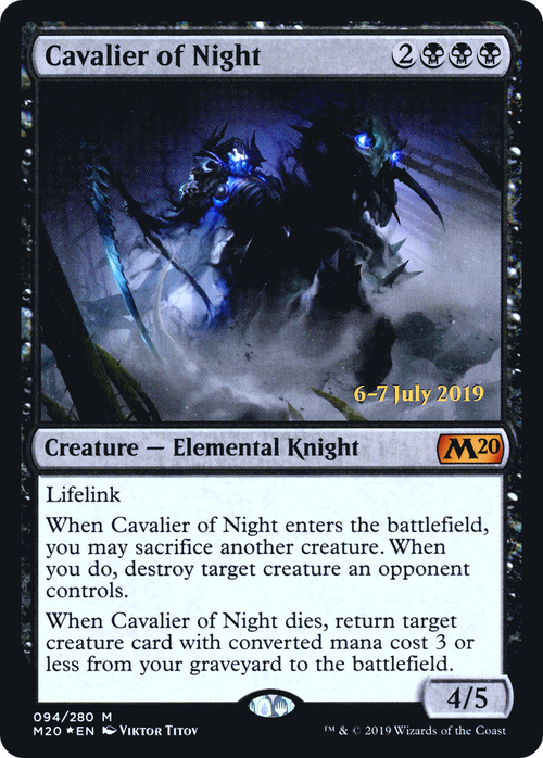 Cavalier of Night (PRE-94S) - Core Set 2020 Promos Foil