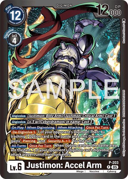 Justimon: Accel Arm (Store Tournament 2025 Vol.4 Participation Pack) (P-203) - Digimon Promotion Cards