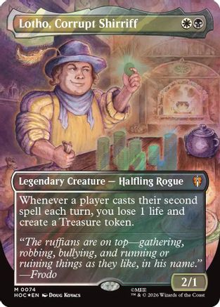 PRESALE - Lotho, Corrupt Shirriff (Borderless) (Surge Foil) (HOC-074) - The Hobbit: Eternal-Legal Foil