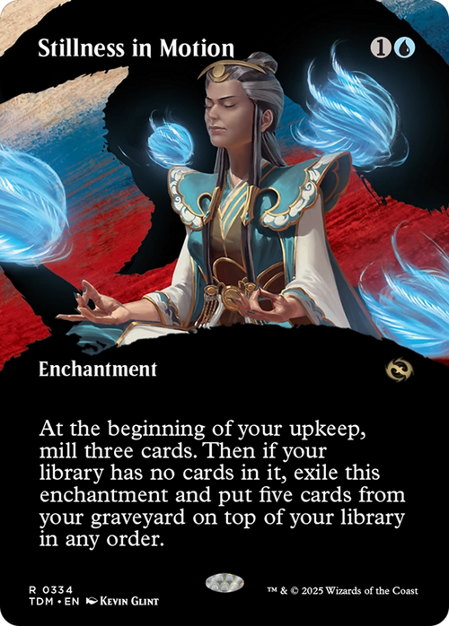 Stillness in Motion (Borderless) (TDM-334) - Tarkir: Dragonstorm: (Showcase, enchantment)