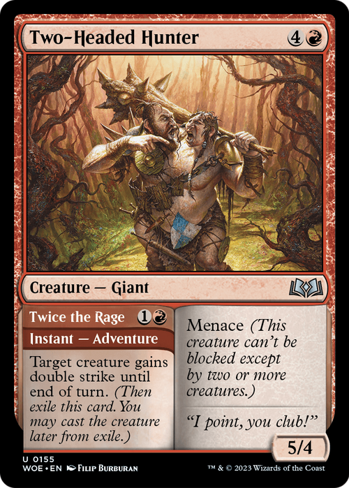 Two-Headed Hunter (WOE-155) - Wilds of Eldraine