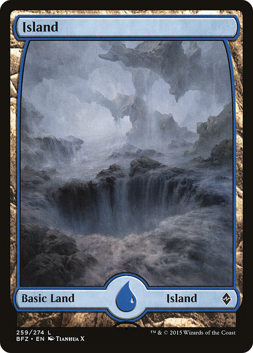 Island (259) - Full Art (BFZ-259) - Battle for Zendikar Foil