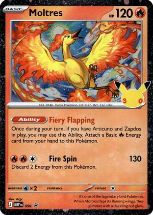 Moltres (30th Celebration) 096  - Holofoil ME Mega Evolution Promo - Promo
