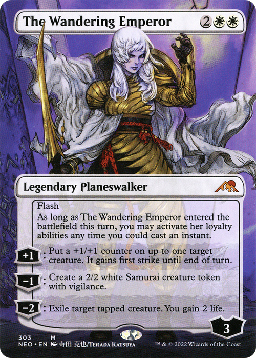 The Wandering Emperor (Borderless) (NEO-303) - Kamigawa: Neon Dynasty