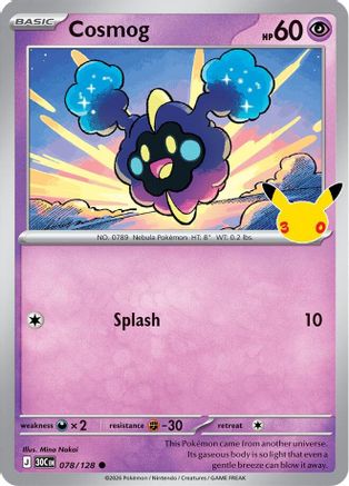 Cosmog 078/128  - Holofoil ME 30th Celebration - Common
